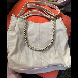Cream colored handbag